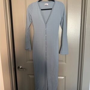 Oh Polly Light Blue Long Sleeve Dress